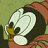 Pixelated cartoon penguin character with orange hat and scarf on left, next to black text 'Chilly Willy' on olive background.