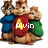 Three chipmunk characters in blue, red, and green shirts stand together with text changing across frames.