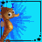 Pixelated seahorse character on blue background with text forming 'I'M GONNA GO TOUCH THE BUTT'