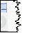 A static icon with a light blue rectangular top section and white lower section, featuring small black pixel clusters moving across the white area from left to right in