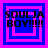 Four identical square display 'SOULJA BOY!!!!' text over layered blue and pink squares, with the innermost square's top-right corner missing in each