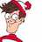 Pixelated cartoon character with brown hair, red hat, and red shirt against white background.