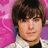 A person with brown hair and a white jacket over black clothing appears in three views against a pink patterned background.