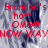 Red text overlays repeat 'Brandon's hott!! OMG!!! NOW WAY' on a pixelated grayscale background with repeated figures.