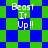 Pixelated text "Beast It Up!!" on a green and blue checkered background with diamond-shaped pattern variations.