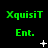 Green text 'XquisiT' and 'Ent.' on black background with white pixelated symbols changing across frames.