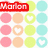 pastel-colored circles and white hearts on a white background, with overlaid text labels in red and black