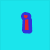 six colored squares with text and symbols: cyan square has a blue 'i', red square shows green 'love', green square displays purple 'maddie', pink square contains light blue '$000', blue square features red 'much', gray square is empty