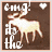 Brown background with white text 'C'mg! it's the' and a pixelated deer, heart symbol above text, blue vertical line on right side in second frame.