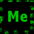 Pixelated text 'Me & Ma BFF' in green, blue, magenta, and yellow on black background with colored pixel clusters.
