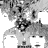 Pixelated grayscale icon of a figure with dark hair, wearing a light-colored top and dark pants, standing in front of abstract shapes.