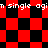 Red and black checkered pattern with repeated text 'n single agin single agi' in white pixelated font across two