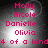 Pixelated pink text lists names and phrases over a grayscale gradient background with a bright central spot, showing animation changes in text visibility and background brightness.