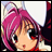 A pixelated anime-style character with pink hair and large eyes appears on the left side of a contact sheet, while the right side displays stylized text "Anime IM" above smaller text "cOm" against a black background.