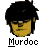 Pixelated cartoon-style icon of a character with black hair and yellow skin, featuring the text "Murdoc" below the face on a white background.