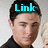 A person with short dark hair wears a black shirt; text above the head changes from 'Link' to 'Larkin' to '<3'