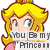 Pixelated character with blonde hair and pink dress appears next to red-capped mushroom-like figure, both overlaid with text fragments.
