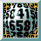 A spherical object with black numerals on a light blue and white gradient surface, set against a yellow and black checkered background, displayed in three showing rotation