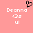Pixelated pink background with white text and a black heart symbol above the name Deanna.