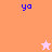 Pixelated blue 'ya' text on orange and pink backgrounds with a white star and orange star in separate frames.