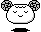 Four pixel-art character faces with closed eyes and small smiles, each with two rounded ears on top, displayed in a against gray background