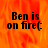 A static image with orange and red flame-like background and black text reading "Ben is on fire(" in a pixelated font.