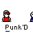 Pixel art buddy icon set featuring two characters: one in red shirt and red cap, the other in blue shirt with white face, with text bubbles displaying phrases like "LOOK" and "DAMN!" on gray background.