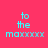Pixelated cyan text 'to the maxxxxx' on bright pink background with green rectangular overlays in different positions