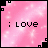 Animated contact sheet of 17 pink sparkly frames showing sequential text changes from "i love" to "you" and then repeating "sooo much" in a looped animation.