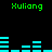 Green text 'Xuliang' appears four times on a black background with cyan horizontal bars in a digital audio visualizer style.