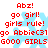 Red pixelated text overlays a light blue snowflake on white background, with repeated phrases and variations in letter casing.