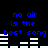 Blue pixelated text on black background reads "no air is the best song" with white horizontal bars below, repeated twice in a