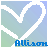 Pixelated heart-shaped icon with gradient background and blue text 'Allison' showing animation variations of symbols above the name.