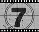 Black-and-white film strip frames display numbers 7, 6, 5 in top and 4, 3, 2 in bottom with a pink "Top 10" and yellow "Films" text block below