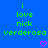 Blue background with green pixelated text reading 'i love nick verderosa' and two pink heart symbols at bottom center.