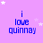 Purple background with white stars and blue text reading 'i love quinnay' in a of repeated elements
