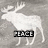 White moose silhouette on gray background with black text bars; top-left shows 'FRANKS', top-right shows 'LOVE', bottom displays 'ALLENZOMBIE' in pixelated font.