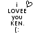 Pixelated black text and symbols on white background with a heart symbol above 'LOVEE' in the left frame, missing from the right frame.
