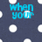 Dark blue background with white polka dots and cyan text reading 'when at the end of your rope tie a knot and hold on' in pixelated font.