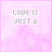 A pink pixelated of nine showing the phrase "LOVE IS JUST A" above a transforming word that cycles through fragmented and solid states