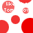 Red circular shapes and text elements animate on a white background, with some circles partially filled and others solid.