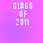 Four identical pixelated text displays reading 'CLASS OF 2011' on a pink-to-purple gradient background.