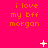 A bright pink background displays repeated orange text "i love my bff morgan" with scattered white pixelated stars and dots in a