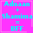 Four identical pink square display cyan text reading "Adnaan + Shamima = BFF" with a small heart symbol in the top-right corner of the rightmost