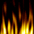 Animated fire icon with vertical flame shapes in warm orange and yellow tones on a black background, displayed as two sequential frames in a contact sheet layout.