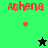 Pixelated red text 'Athena' appears above a small heart and star on green, black, or dark green backgrounds.