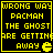 Four identical yellow pixelated text on black background with Pac-Man ghost symbol, each reading 'WRONG WAY PACMAN THE GHOST ARE GETTING AWAY'
