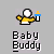 Pixelated icon shows a figure in yellow clothing holding a blue-and-white bottle with an orange top, below text reading "Baby Buddy" in blocky font.