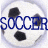 A soccer ball icon with black pentagons on a white background, repeated in multiple with overlaid text