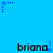 Blue background with repeated 'briana' text and blue star animations in a